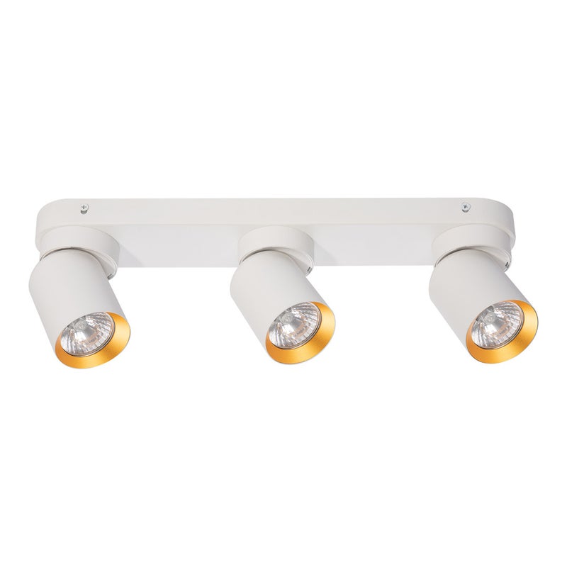 Reflektor sufitowy spot natynkowy Andy listwa biało-złoty 3xGU10x10W wym: 12,5 x 6,5 x 39 cm aluminium Milagro