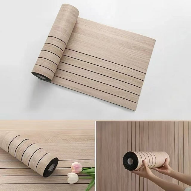 Adhesivos de pared impermeables, material de PVC, adhesivos decorativos, decoración de paredes de fondo, marrón claro.