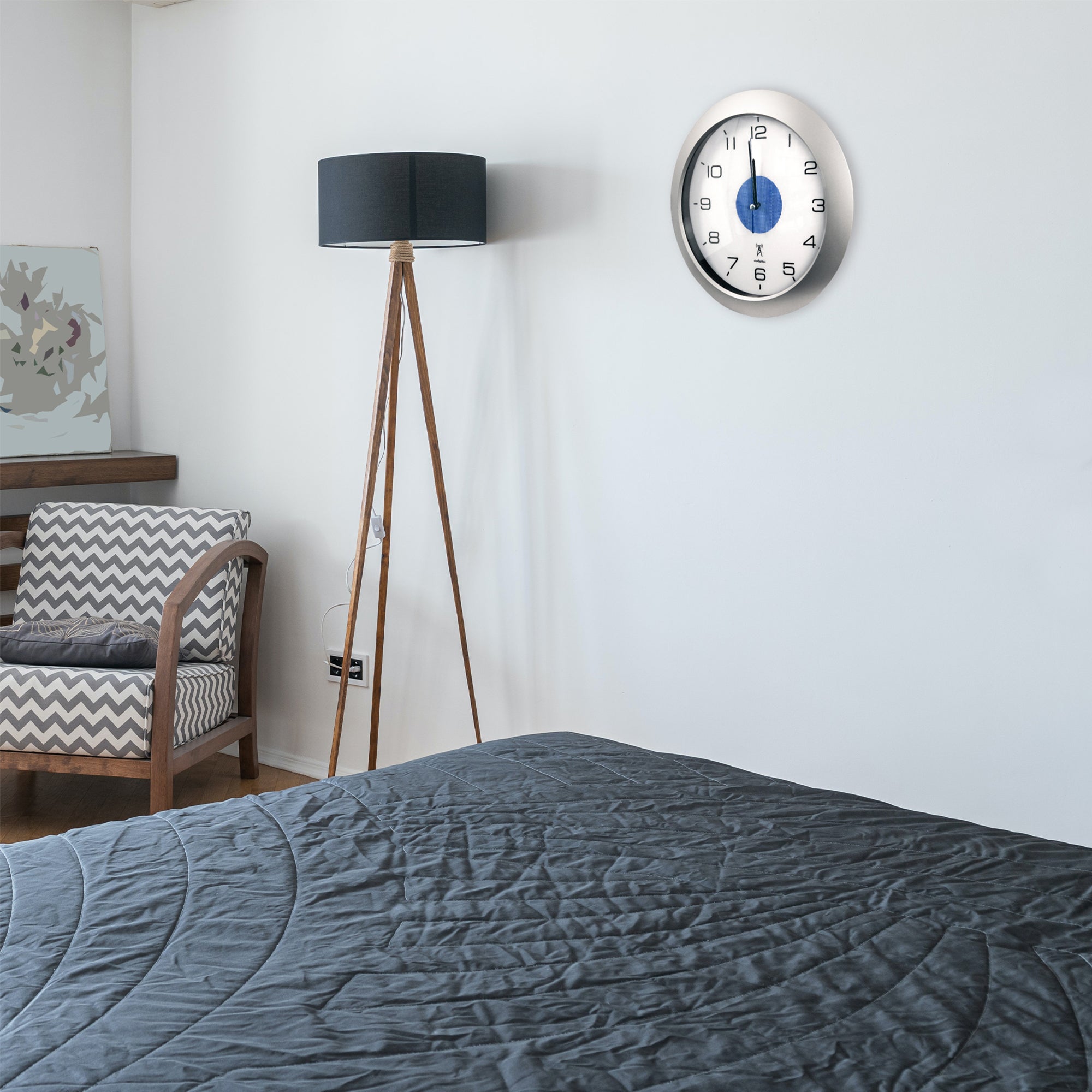 Orologio da parete luminoso LED radiocontrollato FISHTEC Ø30 cm 3 modalità di illuminazione Silenzioso ABS 4 pile AA Decorazione muro - 3