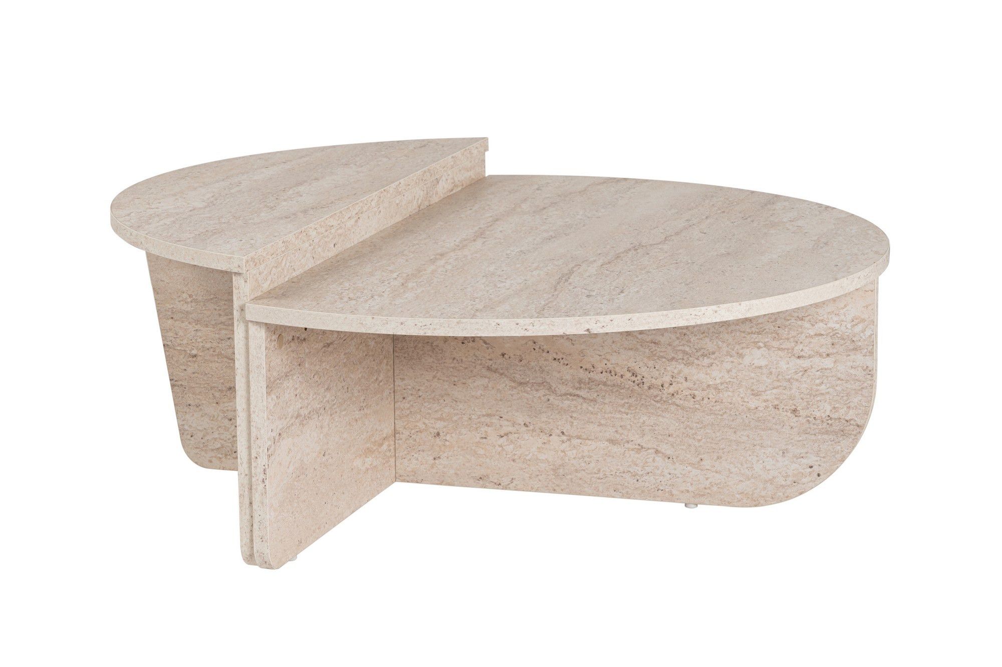 Table basse design Restine L90cm Bois Effet travertin Beige - 2