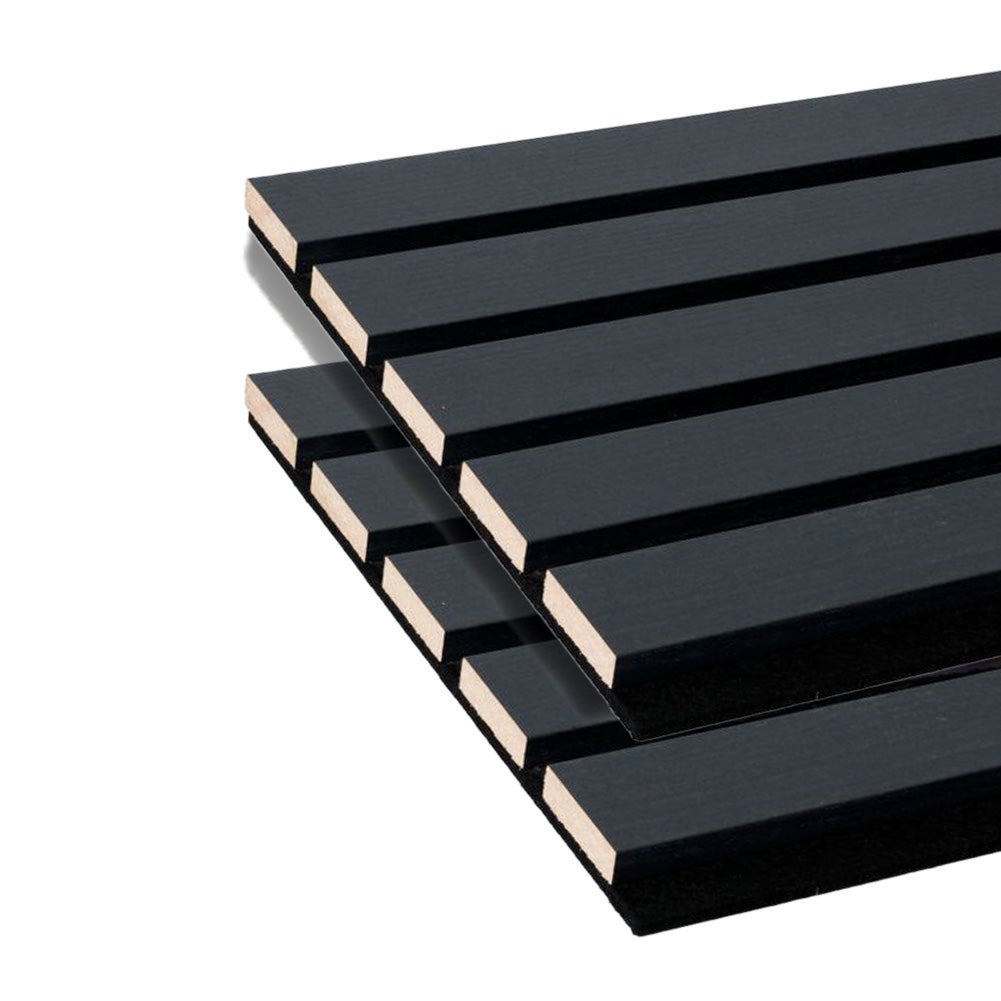 Lot de 2 Panneaux tasseaux bois MDF acoustique décor chêne lave sur feutrine 2600x300x17mm PEFC 70% - 2