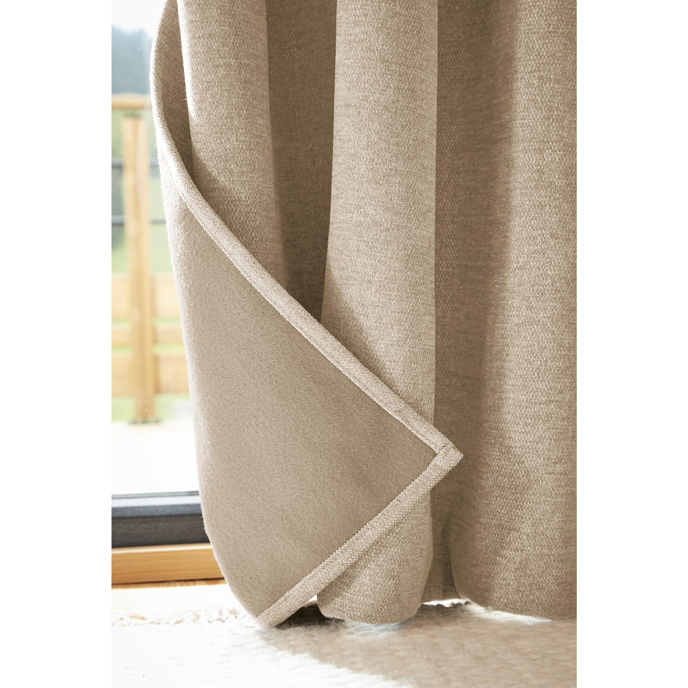 Rideaux Occultants Thermiques 140x240 Cm - Lin Et Polyester, Doublure Noire, Style Champêtre