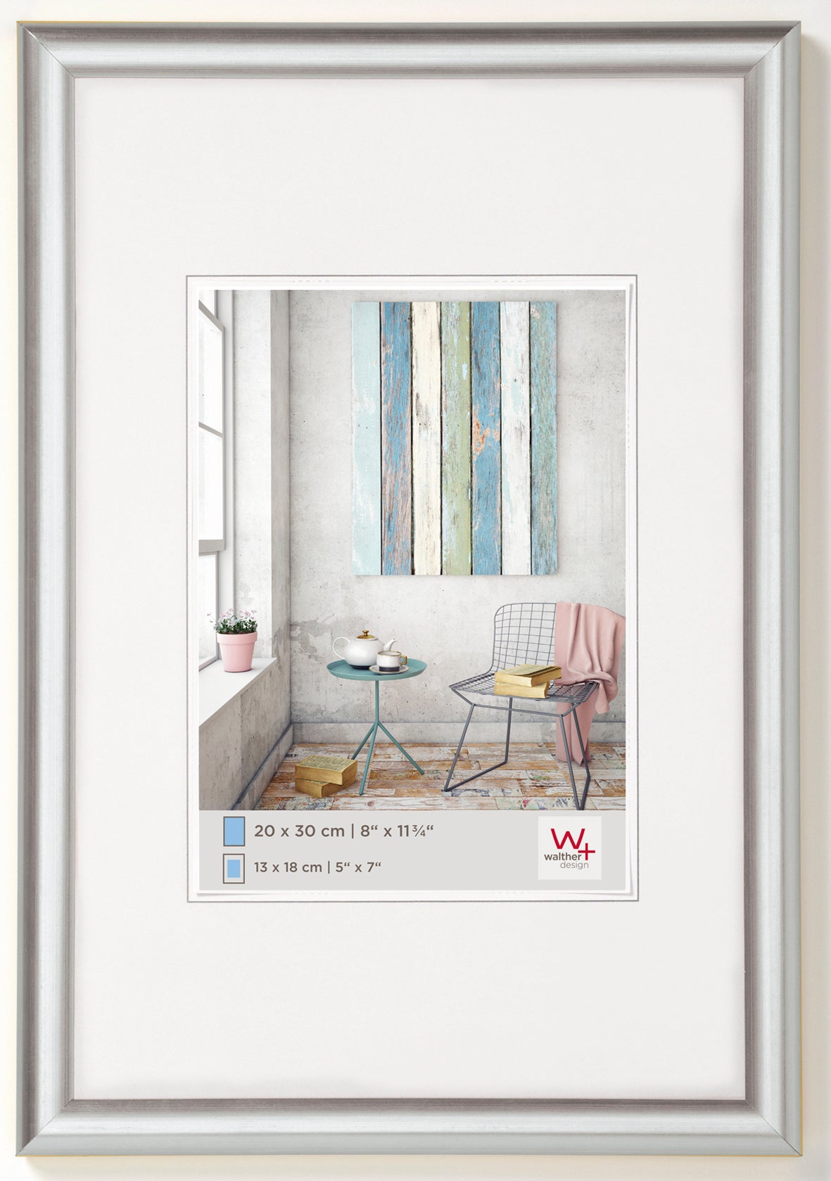Ramka fotograficzna Walther Design Trendstyle srebrna 30x40 cm