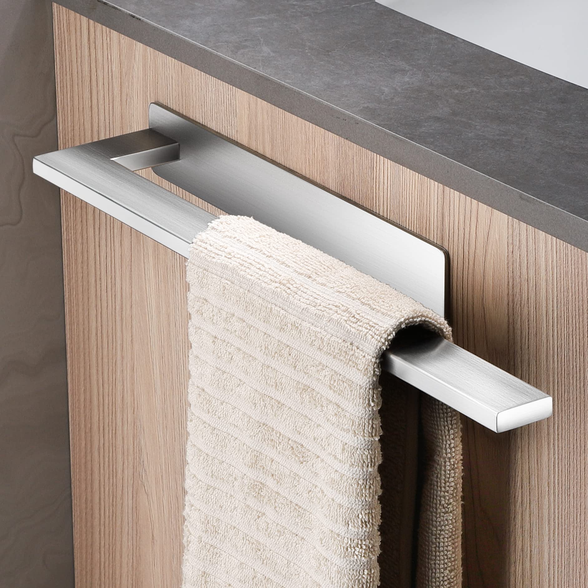 Portasciugamani senza foratura, autoadesivo, in acciaio inox, per il bagno, da parete, 40 cm, per gli ospiti, montaggio a parete con gancio per asciugamani, porta asciugamani da bagno, accessorio da Portasciugamani senza foratura, autoadesivo, in acciaio inox, per il bagno, da parete, 40 cm, per gli ospiti, montaggio a parete con gancio per asciugamani, porta asciugamani da bagno, accessorio da