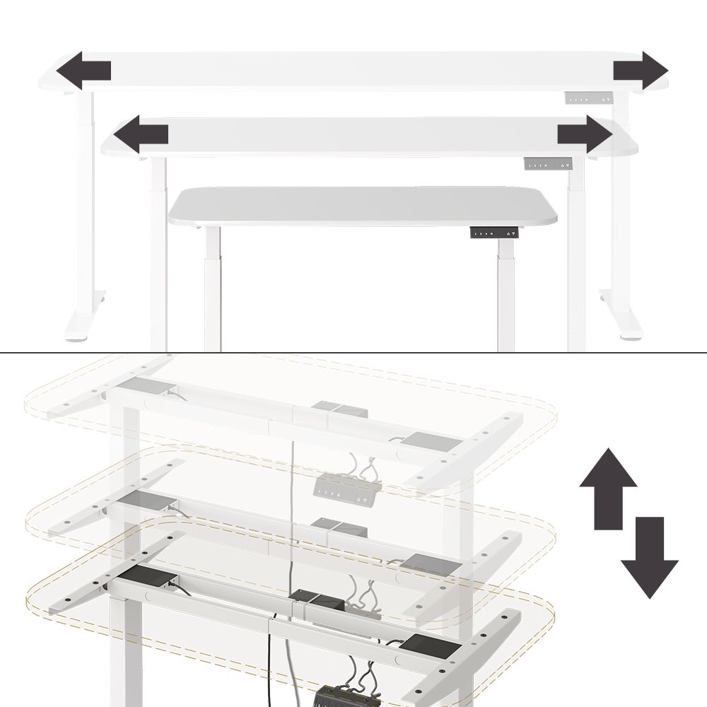 Vicco Biurko Elevate, Biały, 120 x 70 cm 2 silniki - 5
