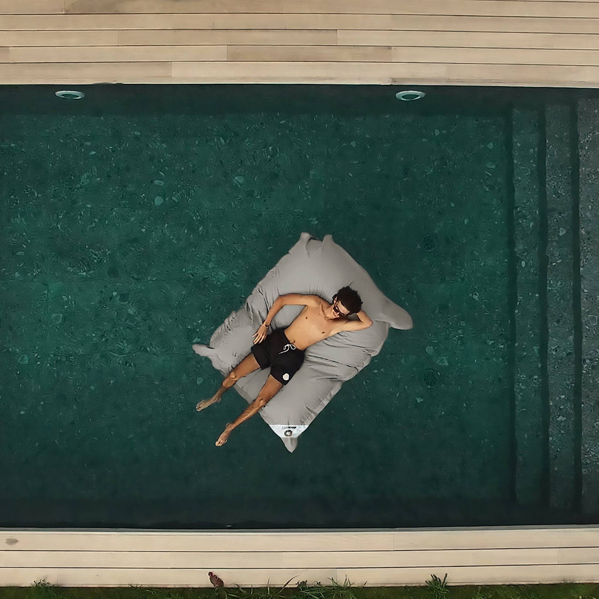 Pouf Géant XXL Déhoussable, Flottant pour Piscine, Deco Arts Gris galet - 3