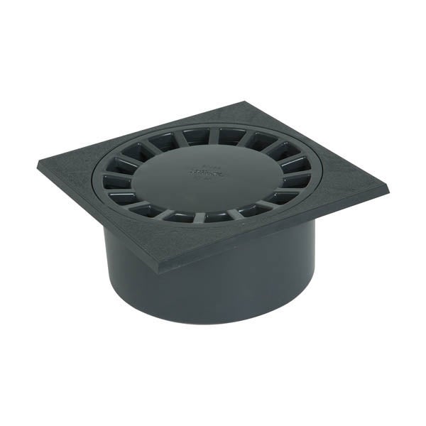 NICOLL Siphon cour 20x20 sorties 80/90 gris foncé