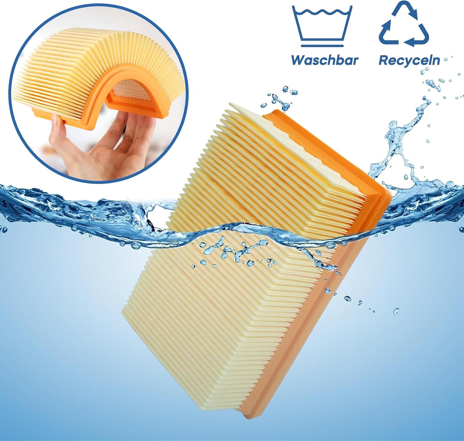 10 Sacs Aspirateur avec 2 Filtre KFI 4410 pour Karcher WD4 WD5 WD6 WD5P WD6P MV4 MV5 MV6 Accessoire Aspirateur Rechange HEPA Filtre 2.863-006.0 - 6