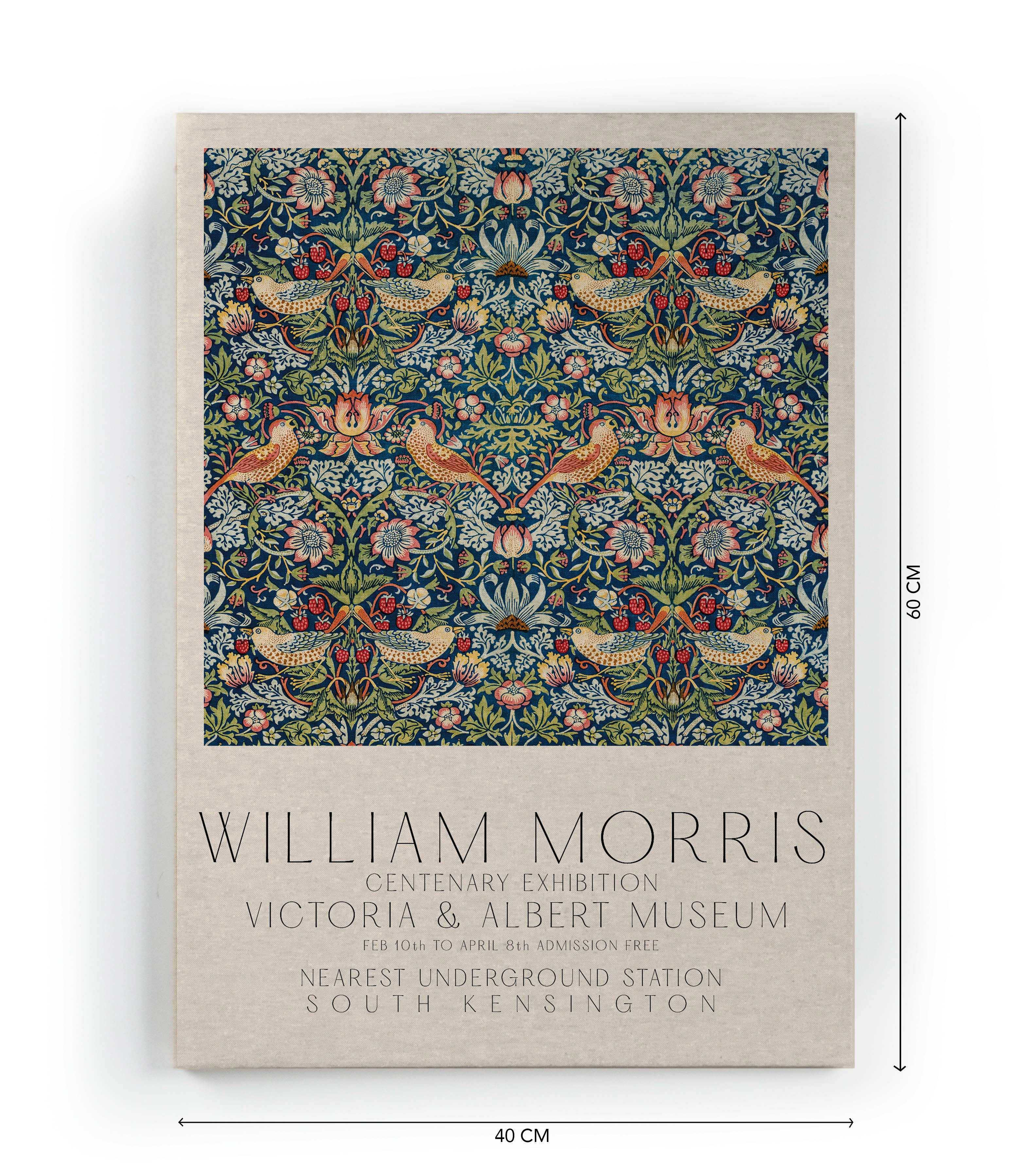 Peinture sur toile canvas tableau 60x40 imprimé HD William Morris - 3