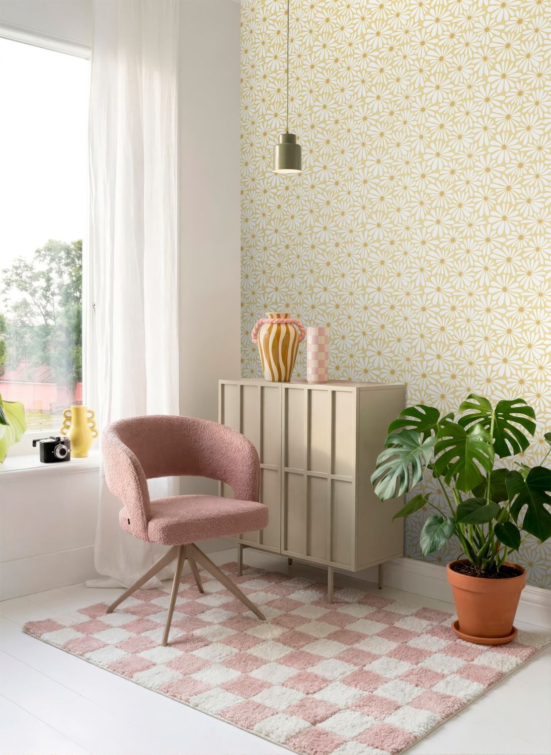Papier peint marguerites jaune pastel - 50 x 900 cm - ESTAhome - 8