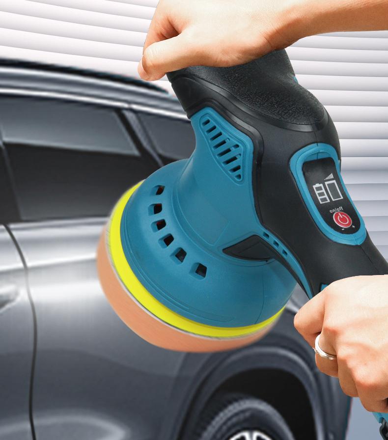 Polisseuse pour voiture, mini-polisseuse sans fil à batterie lithium, 8 vitesses, cireuse pour voiture, polisseuse pour voiture (chargeur européen) - 2
