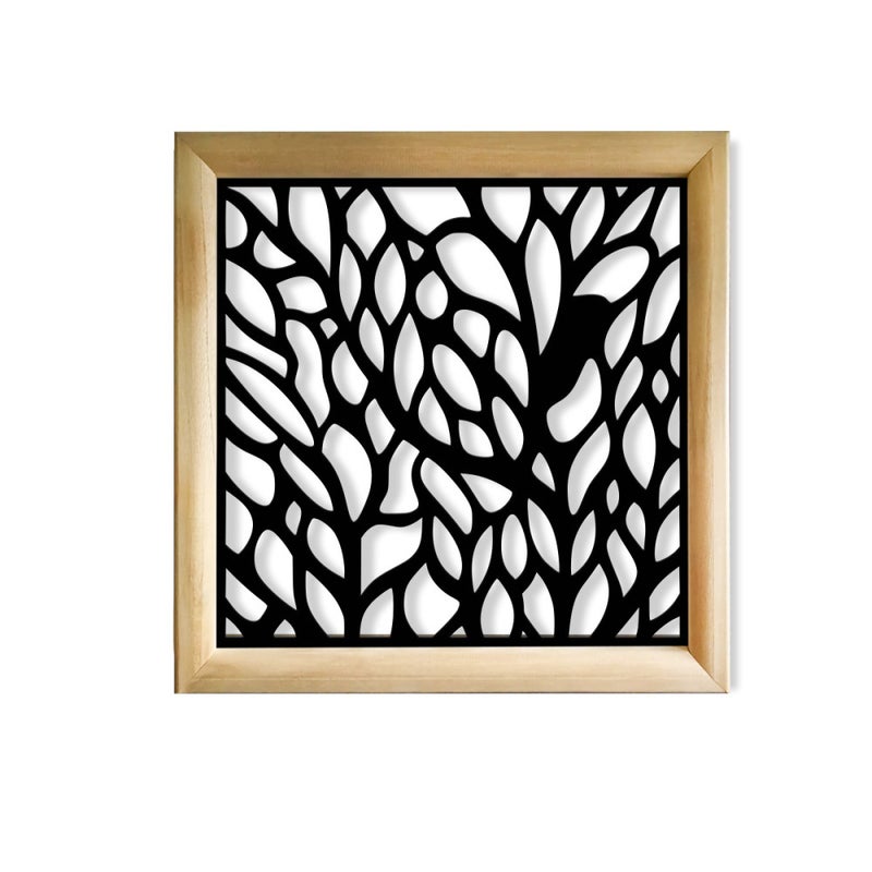 CODIUM - Kwadratowe moduły dekoracyjne z drewna i PVC - Rozmiar 73x73 cm - Grubość 64 mm - Kolor wewnętrzny CZARNY