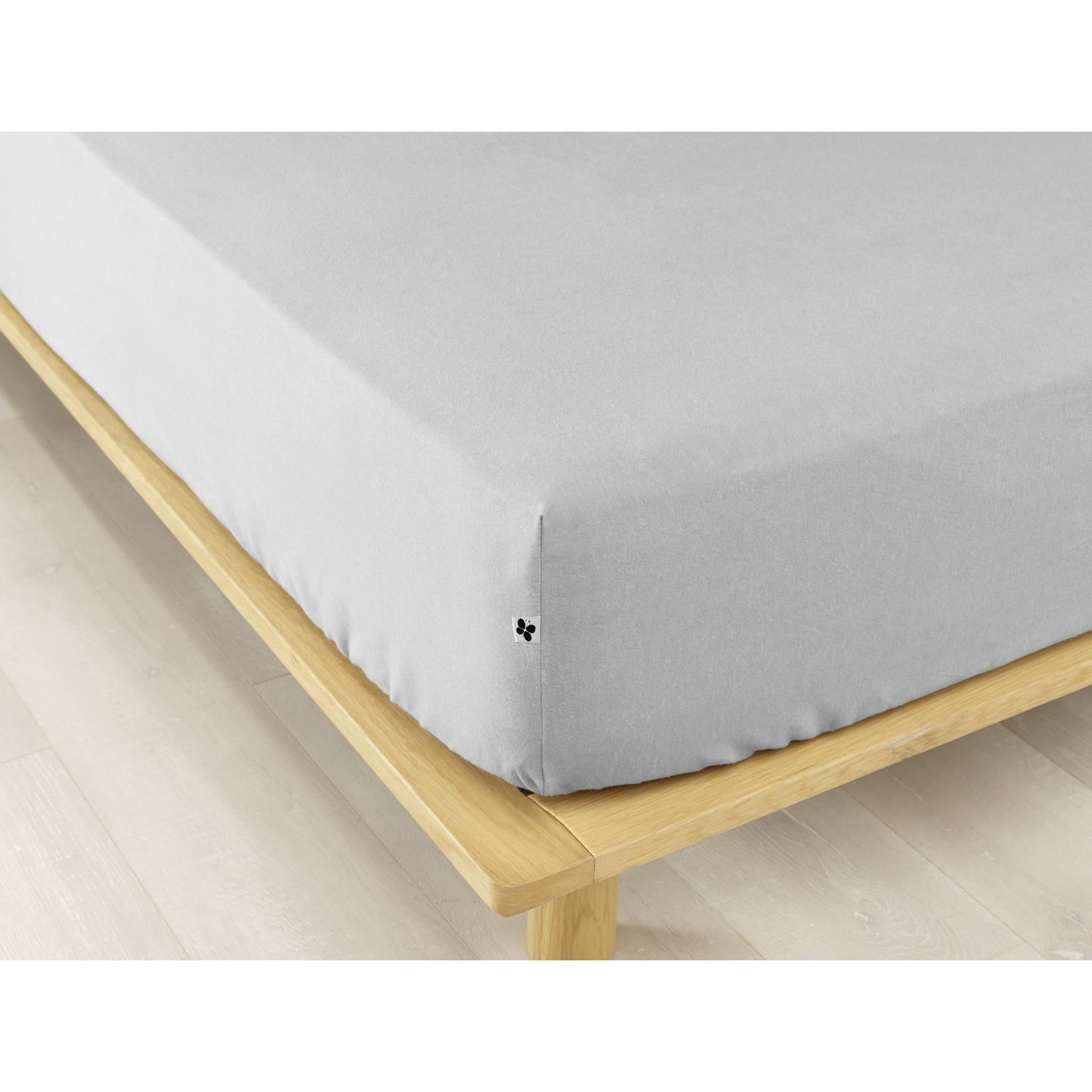 Pack Housse de couette chaude en flanelle 140 x 200 cm + drap housse 90x190 Gris clair - 2