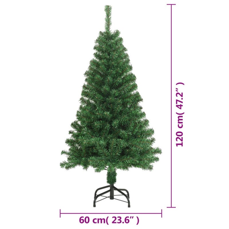 vidaXL Albero di Natale Artificiale con Rami Spessi Verde 120 cm PVC - 6