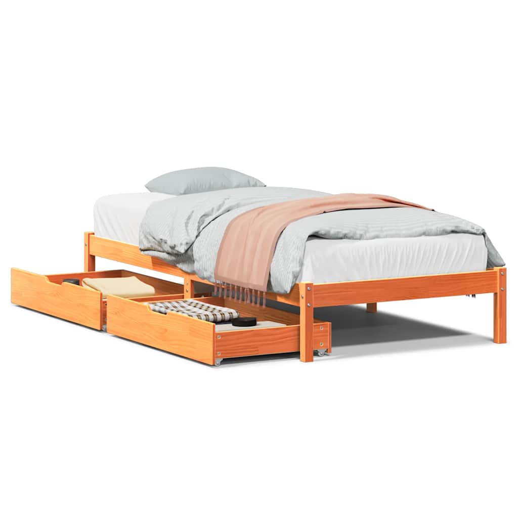 Łóżko Drewniane Rama Łóżka Sofa Brązowe Do Sypialni Pokoju 90x200 cm