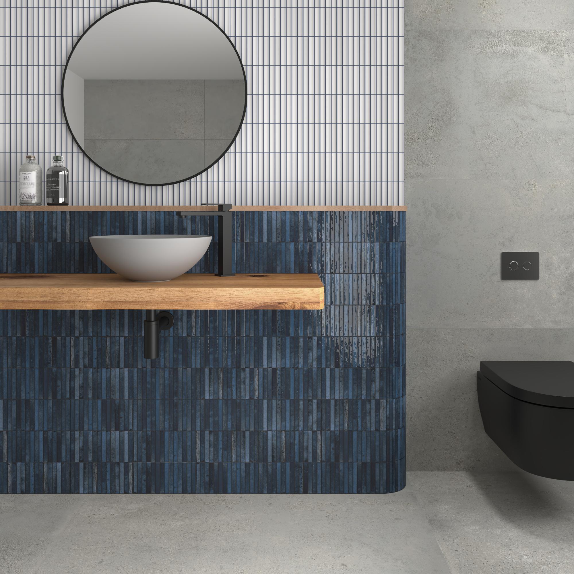 MOSAICO KIT-KAT OCEAN GLOSSY 11,5x23,1 CM RIVESTIMENTO AZZURRO CHIARO IN GRES PORCELLANATO LUCIDO PREMIUM - 2