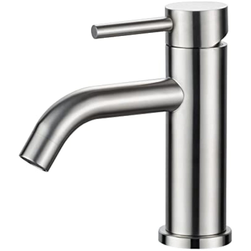 Jednouchwytowa bateria umywalkowa do łazienki, cicha ceramiczna bateria umywalkowa z wyciąganą wylewką, korpus ze stali nierdzewnej, kolor szary