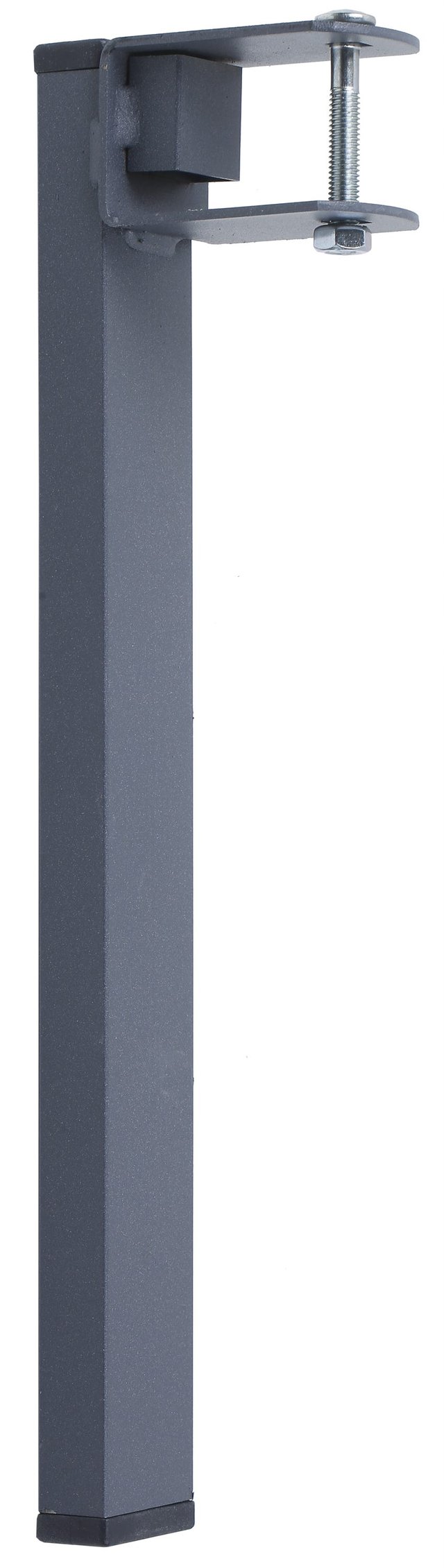 4 Pieds pour lit/sommier en acier gris hauteur 36,5 cm