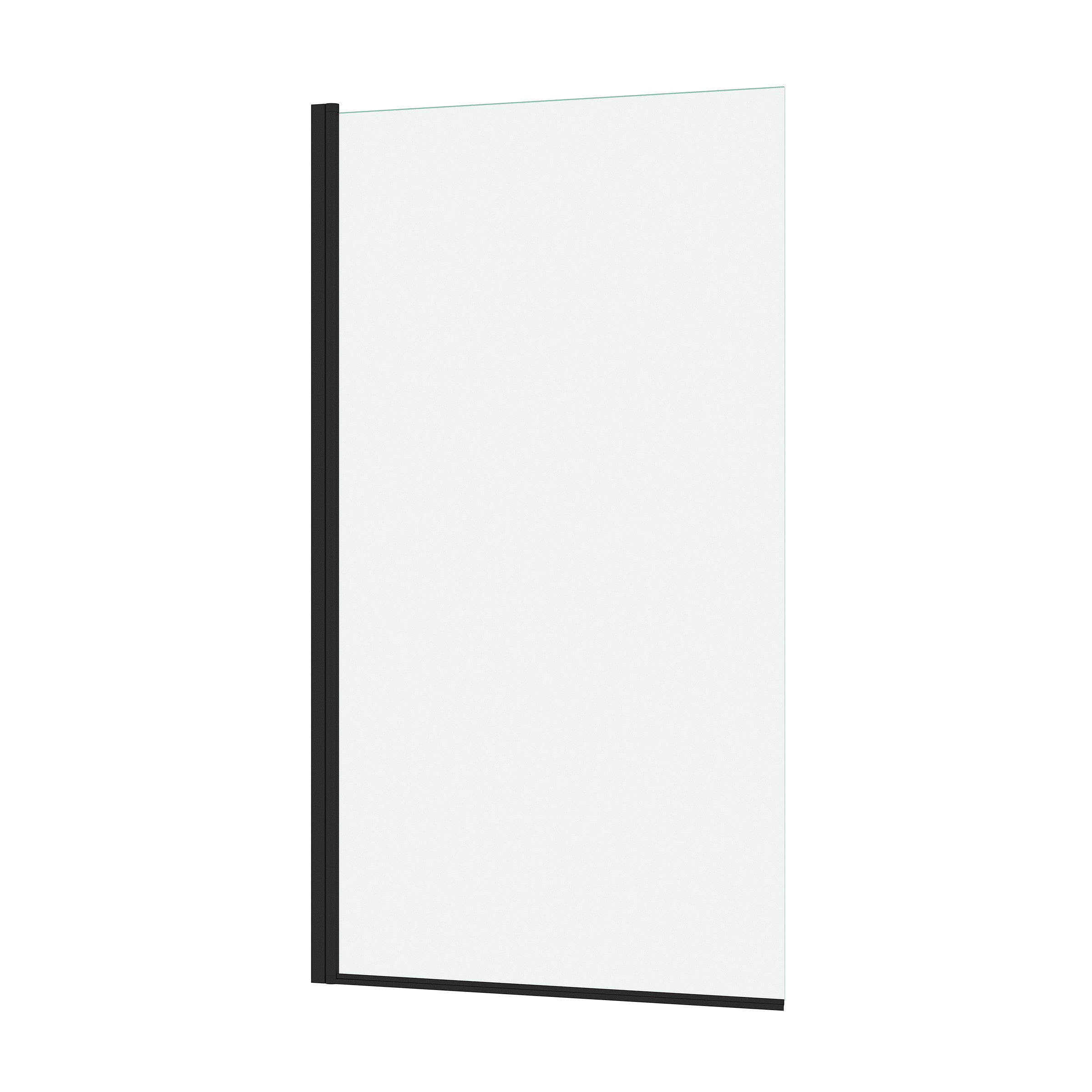 Pare baignoire Rabattable 70x130cm - Profilé Noir Mat - Verre Trempé 4mm - ELEMENTARY - 3