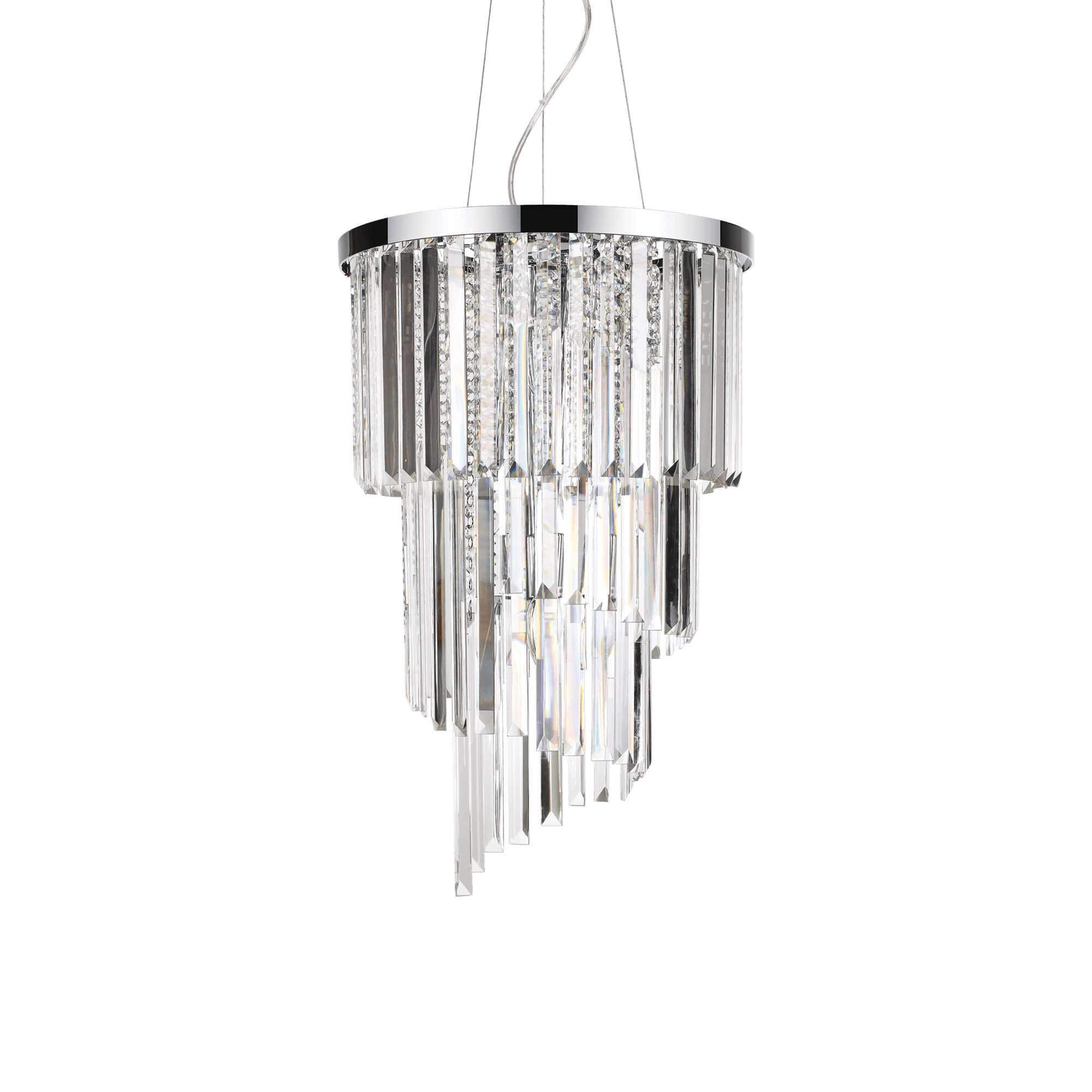 Ideal Lux  Suspension Chromée En Cristal Carlton 8 Ampoules , Leroy Merlin
