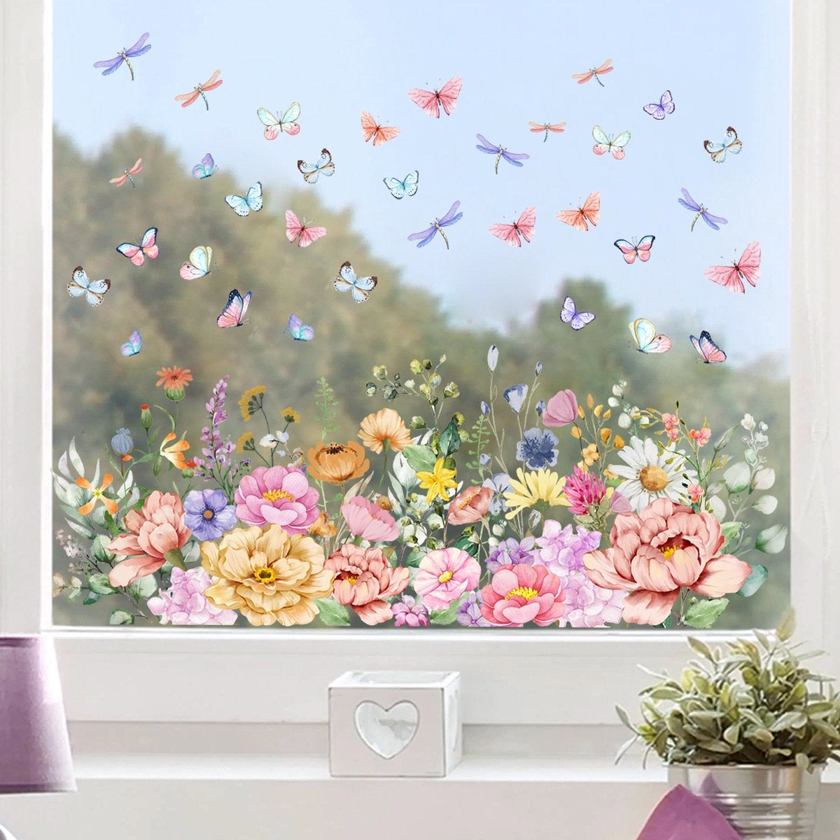 Statyczna naklejka okienna PCV 30 x 60 cm - Statyczna folia okienna - Naklejki ścienne - do szyb, salonu, sypialni, okna