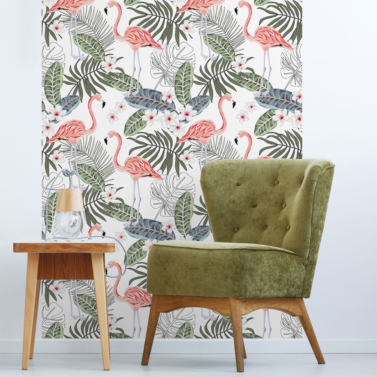 Vinilo tapiz tropical santa clara - adhesivo de pared - revestimiento sticker mural decorativo - 60x60cm