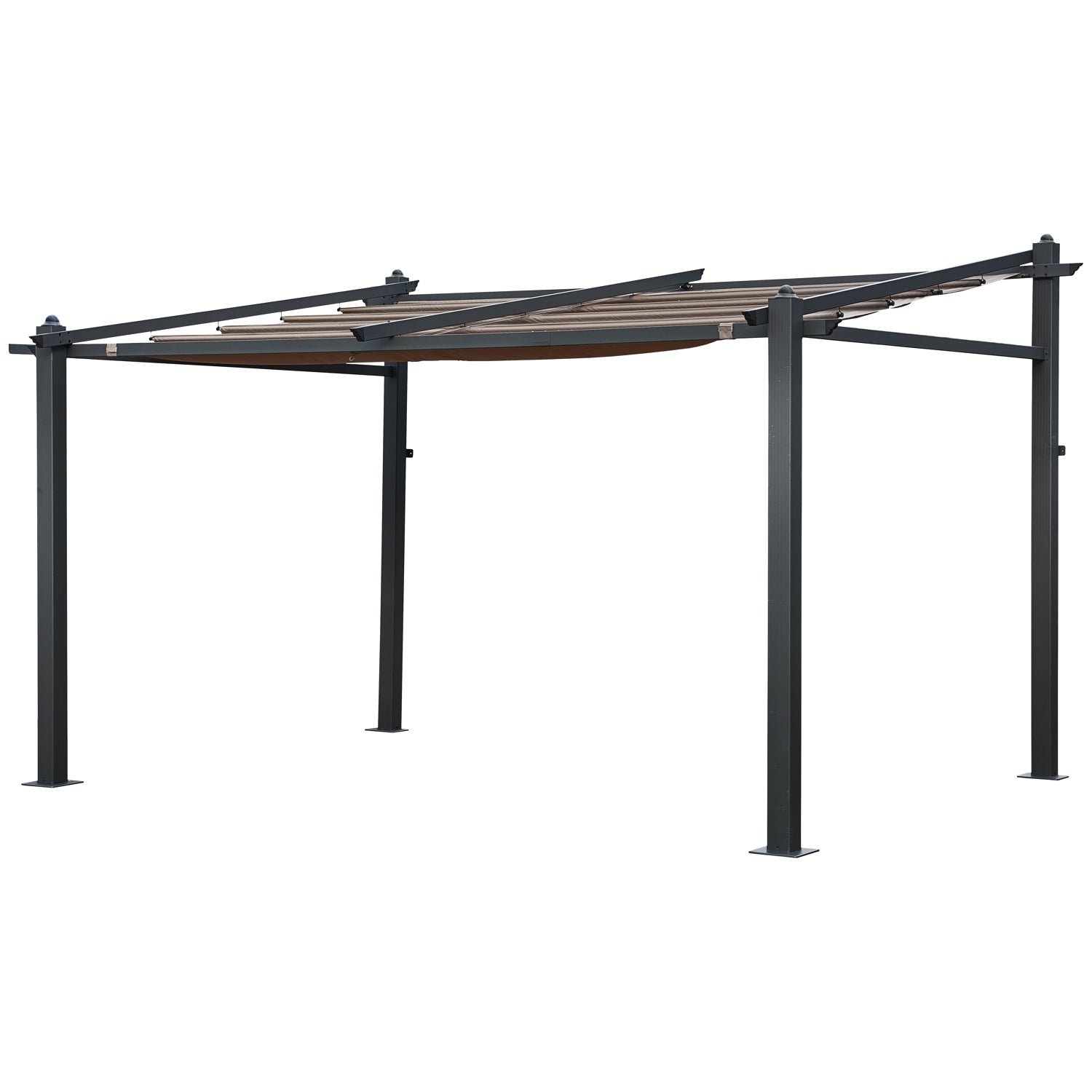 Pergola przyścienna 3 × 4 m FRÉJUS taupe - konstrukcja aluminiowa