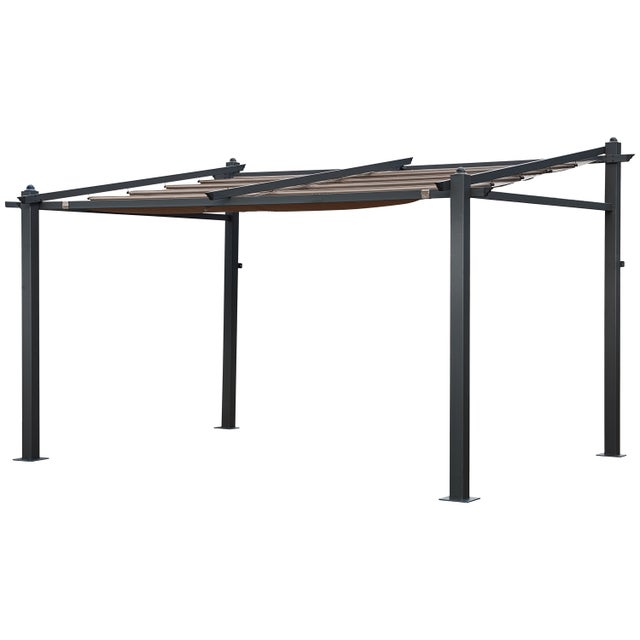 Pergola przyścienna 3 × 4 m FRÉJUS taupe - konstrukcja aluminiowa