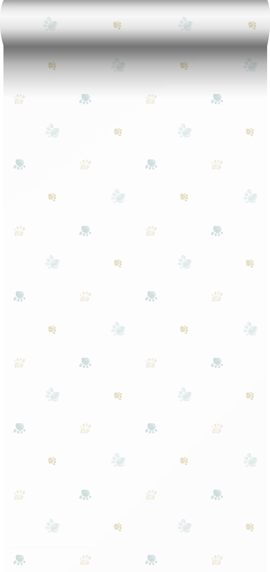 Tapeta odciski łap niebieskim,żółtymIbiałym - 53 cm x 10 m - SANDERS &amp; SANDERS