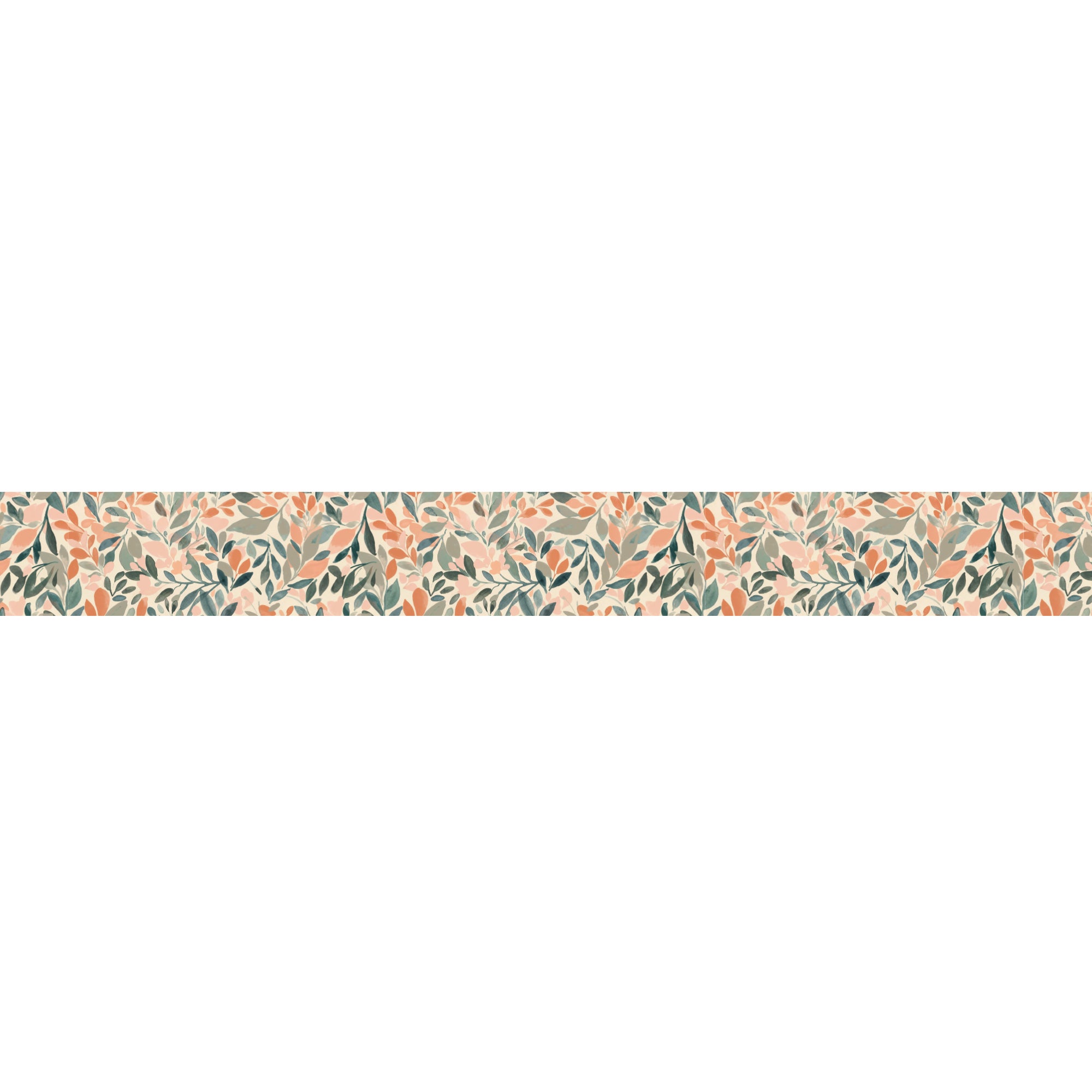 Cenefa adhesiva decorativa, flores pastel, follaje, beige, verde, rosa pastel, 9 cm x 300 cm - 2