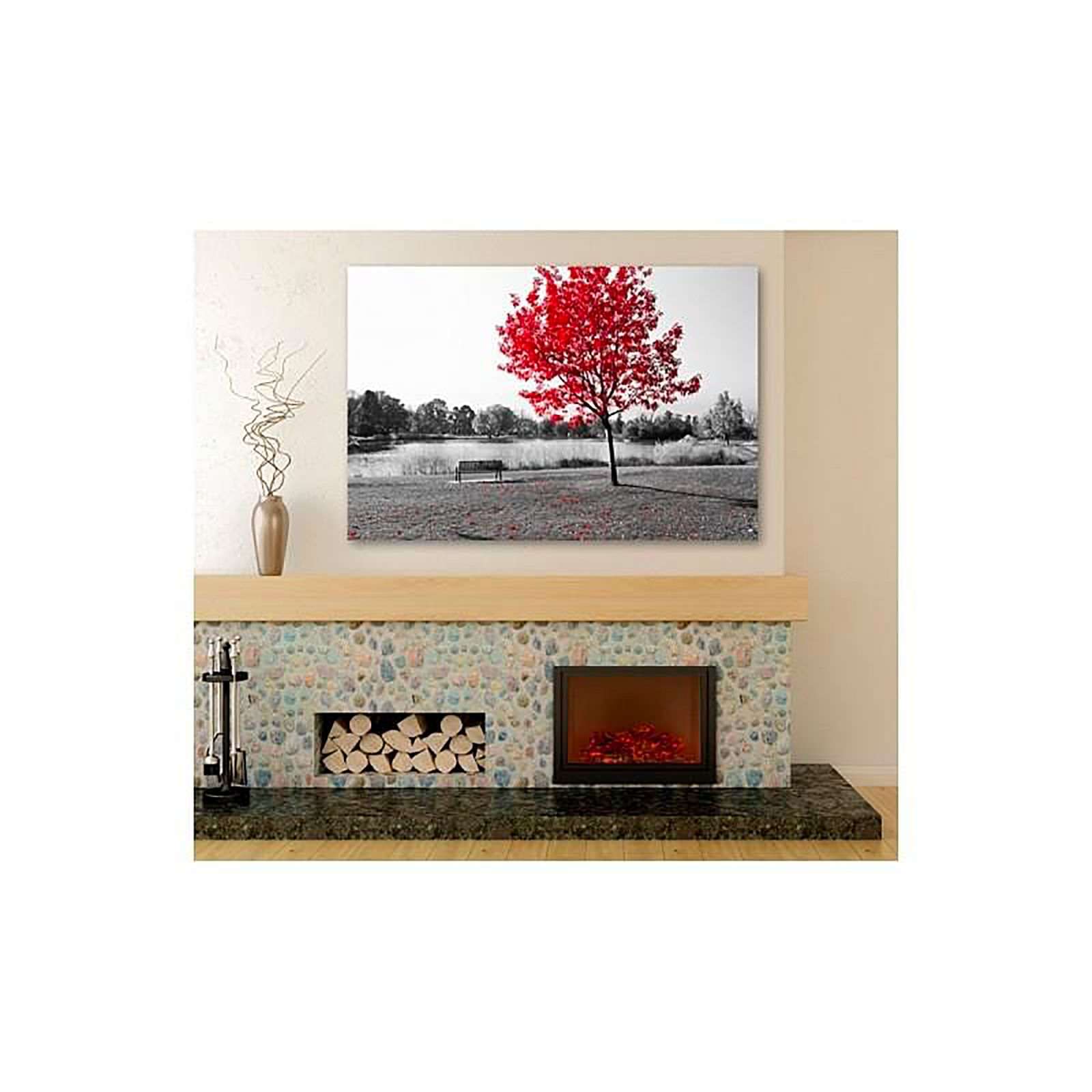 Tableau les feuilles rouges sur un arbre - 40 x 30 cm - 3