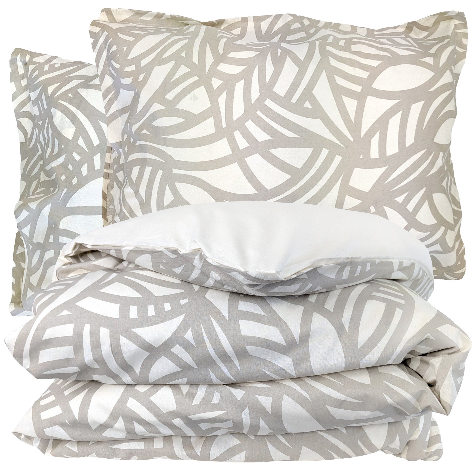 Parure 240x220 cm 50x70 cm coton SERENA Beige écru 3 pièces - 2