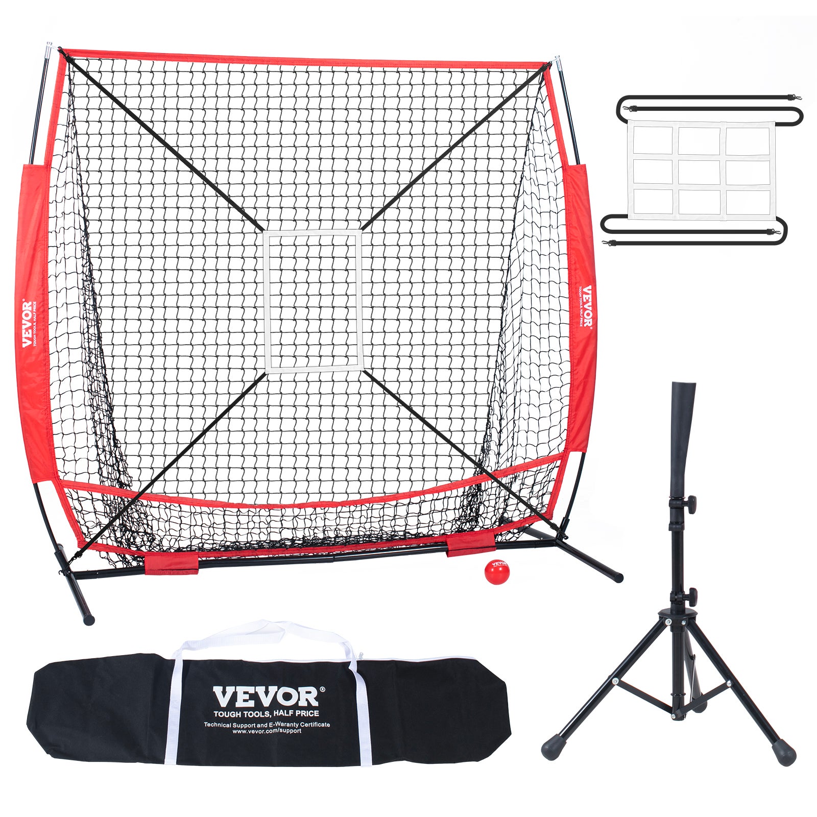 Rete da Allenamento per Softball da Baseball da 7x7 Piedi, Rete da Allenamento da Baseball Portatile per Colpire, Battere, Catturare, Lanciare, Ausili per l'allenamento con Telaio per Arco | IT