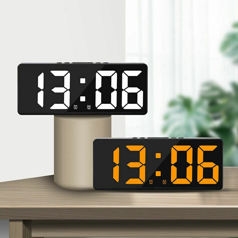 Grande horloge murale numérique intelligente avec contrôle de l'heure/date/déclenchement sonore et fonction compte à rebours par application - 2