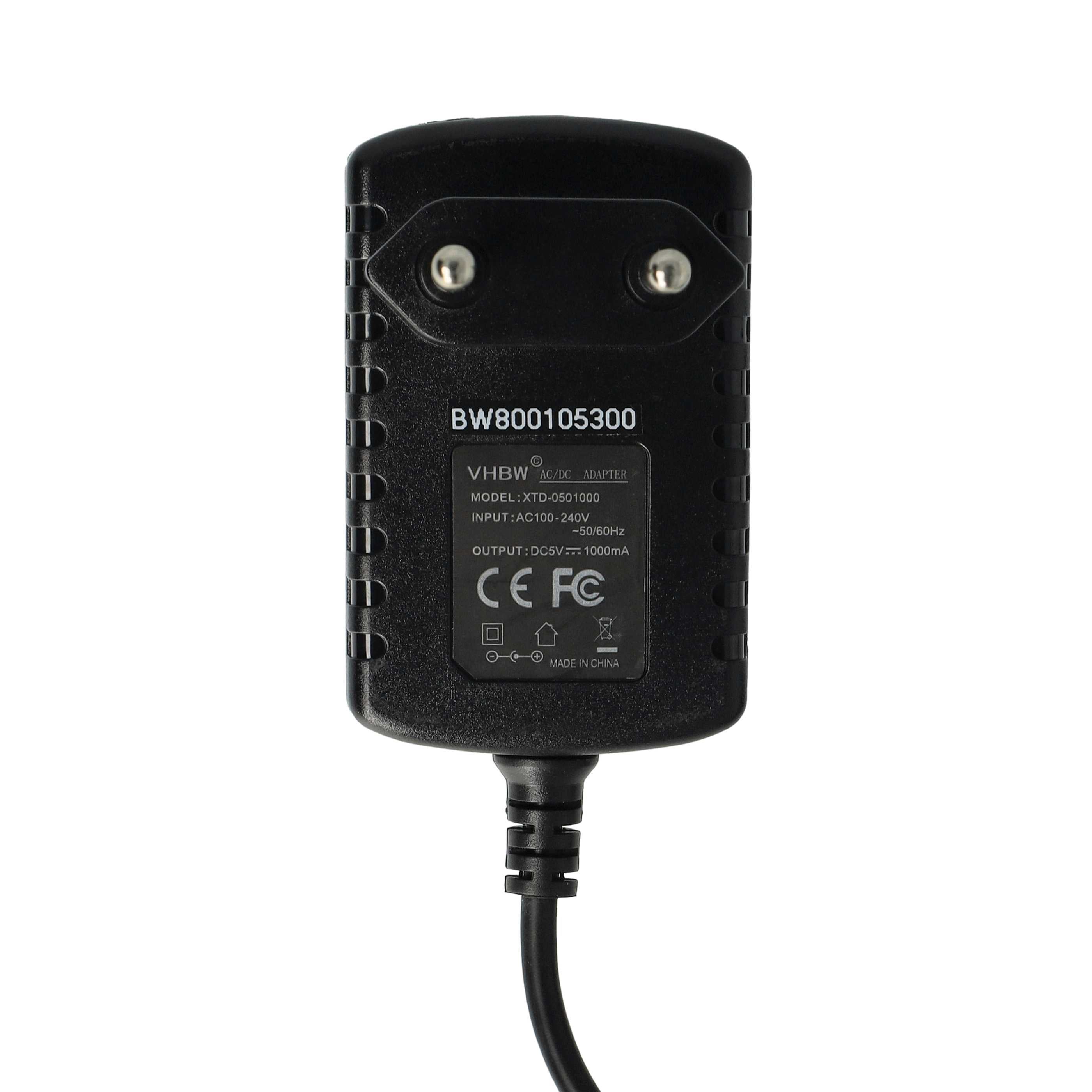 vhbw Chargeur micro-USB 1,0 A / 5V compatible avec Jabra Supreme UC, Motion UC, Motion Serie, Link 950 smartphone, tablette, lecteur MP3, etc., coudé - 5