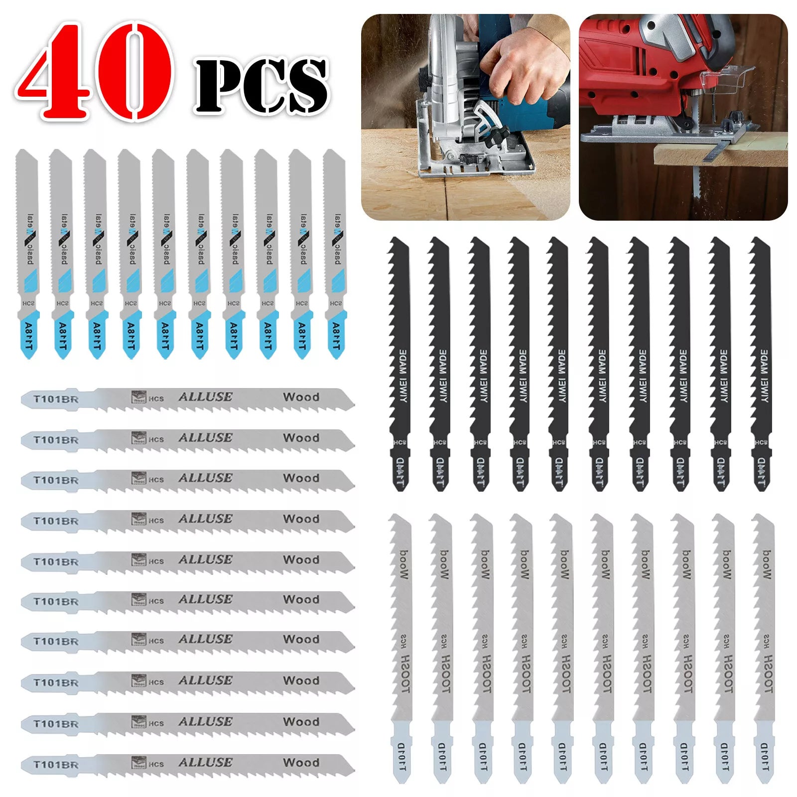 BATIOPV Lot De 32 Lames Scie Sabre Universelles - Bois, Métal, Plastique - Compatible Bosch, Makita, Dewalt