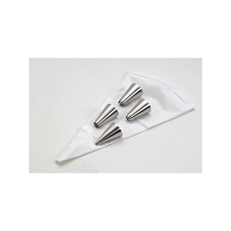 Lacor 68973- Set 4 beccucci Inox + Manico 30 cm