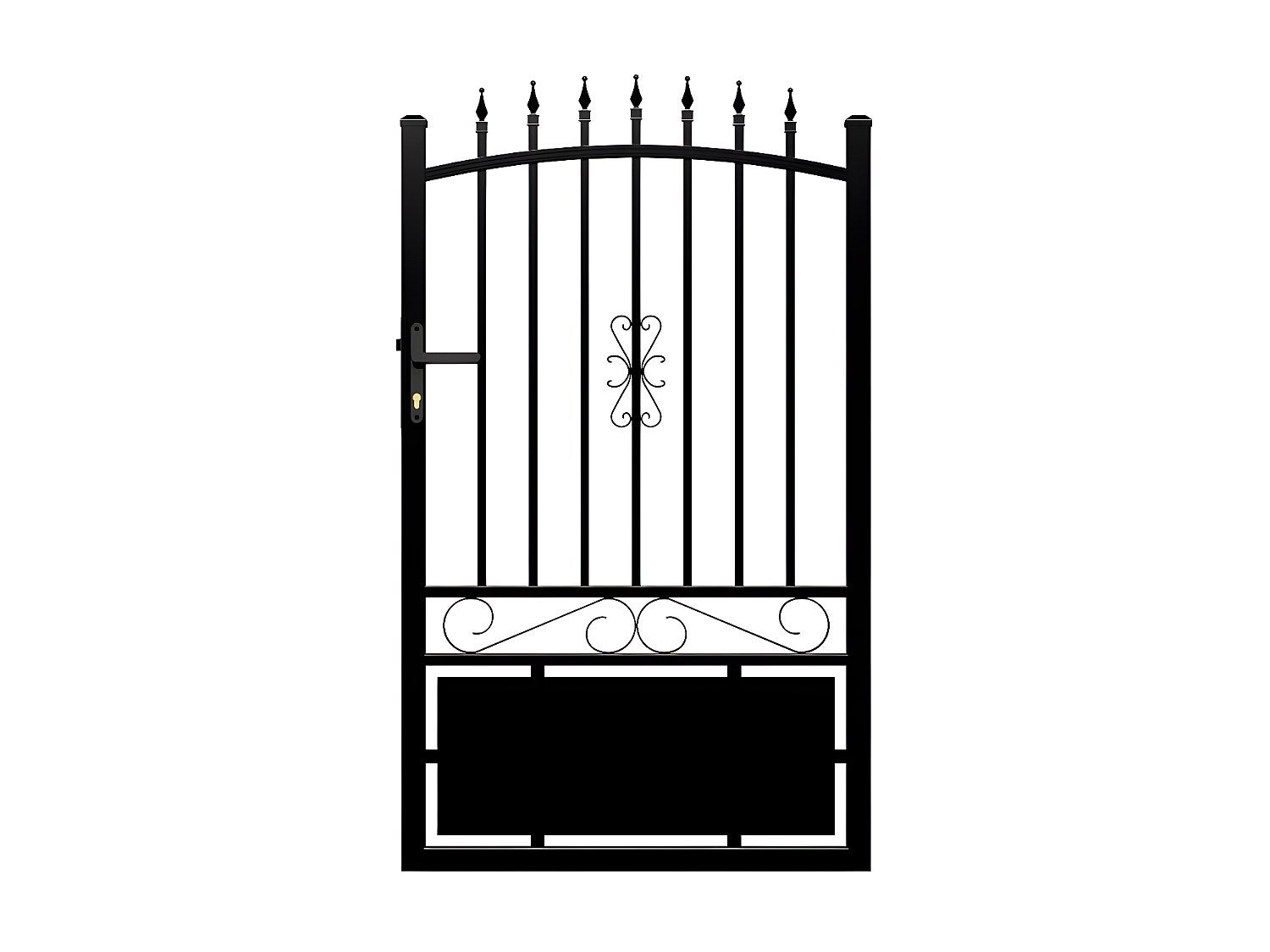 Portillon battant aluminium ajouré L110 x H170 cm noir NERBIS - 4