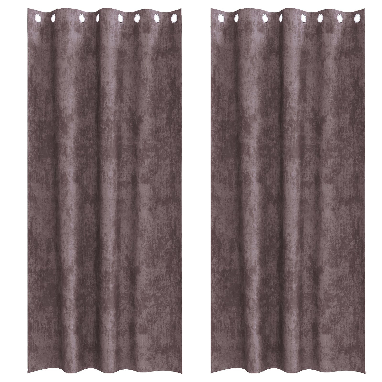 Zasłony z weluru z zasłonami 2 pcs Brązowy 260 x 140 cm Aksamit vidaXL