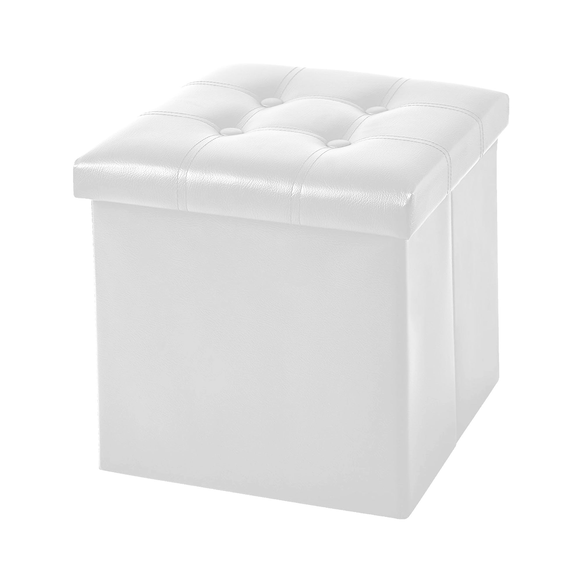 Pouf Contenitore 38 x 38 Quadrato Portaoggetti In Ecopelle