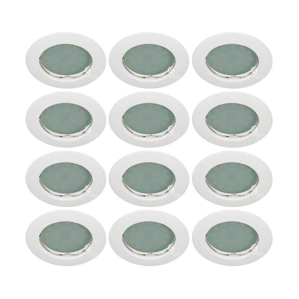 Lot de 12 Spot led complete ronde fixe eq. 50w blanc chaud - 5