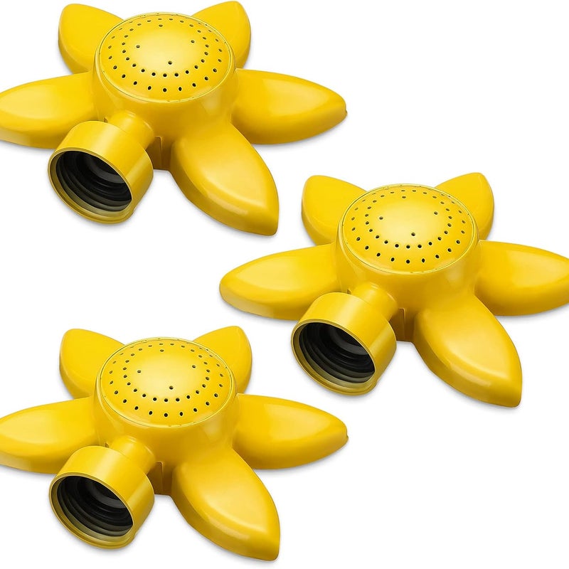 Zestaw 3 zraszaczy ogrodowych z kwiatowym wzorem do małych ogrodów, metalowe głowice zraszające 360 stopni do ogrodu, podwórka i trawnika