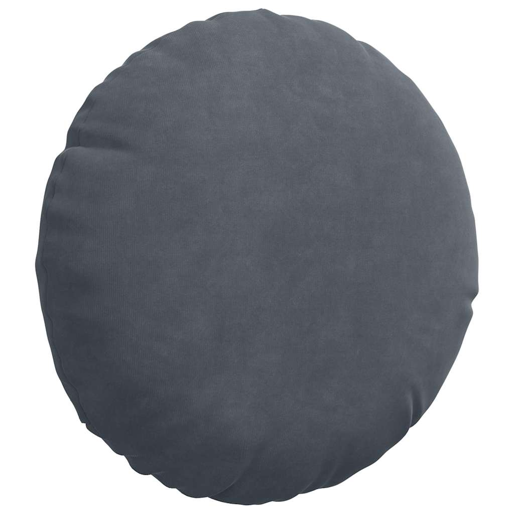 Cojines de asiento, 2 unidades, gris oscuro, Ø 40 x 13 cm, terciopelo - 5
