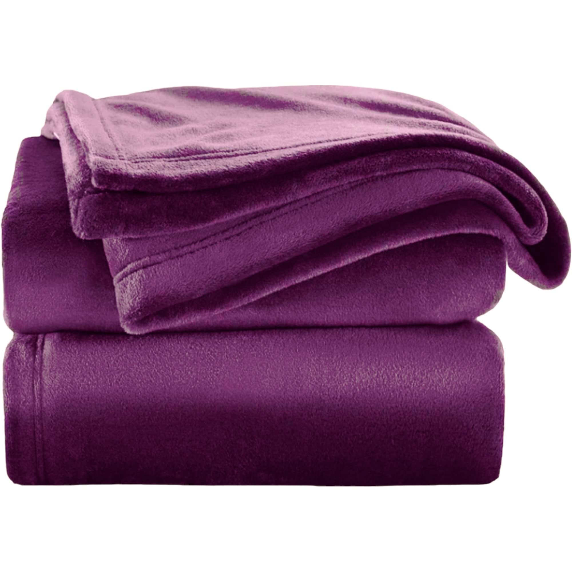 Tienda eurasia - manta de terciopelo para sofá, 100% microfibra poliéster, violeta, 220x240 cm