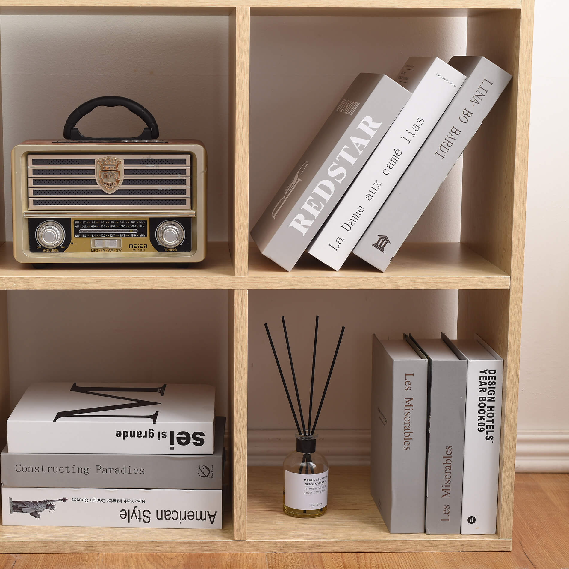 Libreria Scaffale Mobili Rebecca A Scala Moderno 6 Scomparti 97,5x97,5x29 - 7