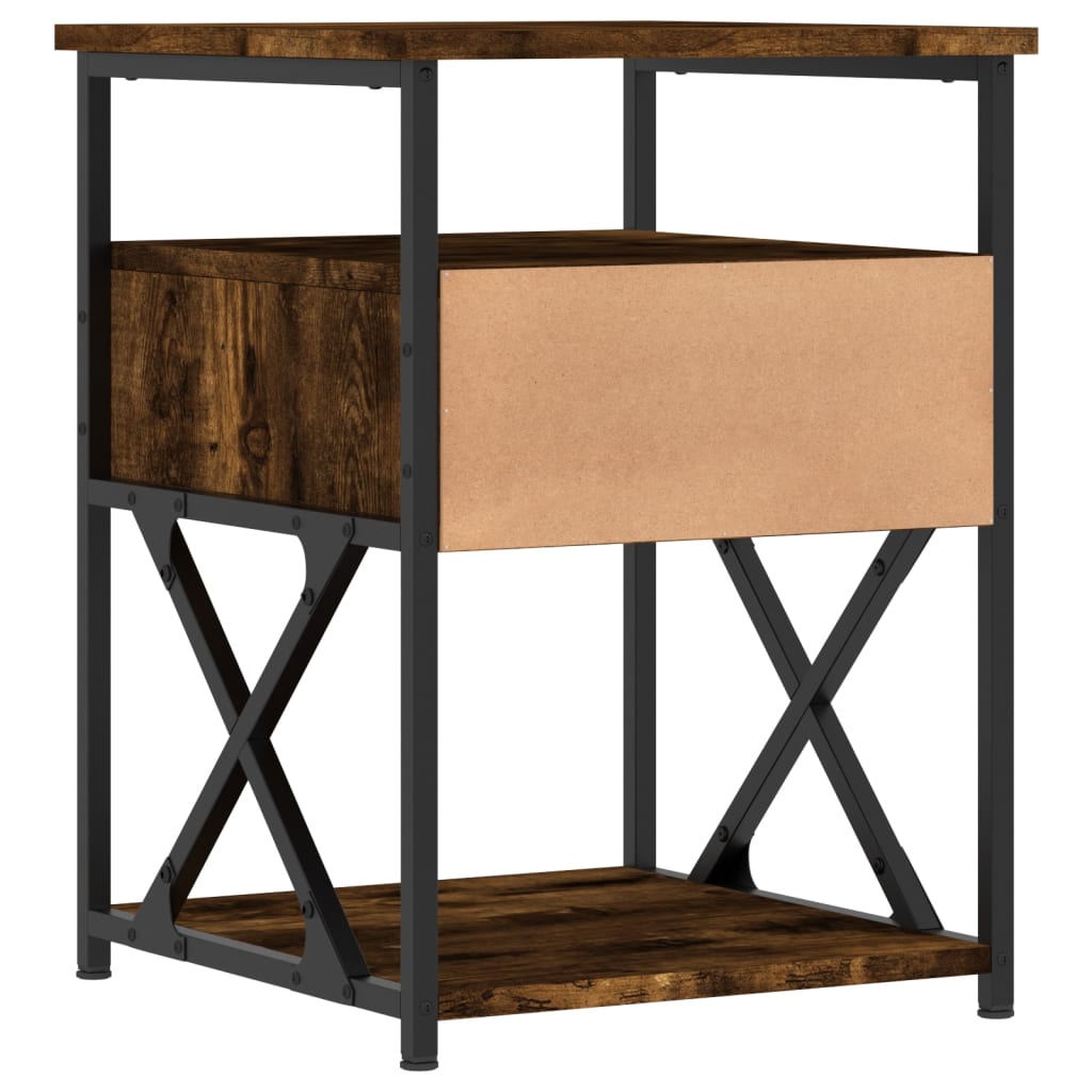 Maison Exclusive - Table de chevet chêne fumé 40x42x55 cm bois d'ingénierie - 8