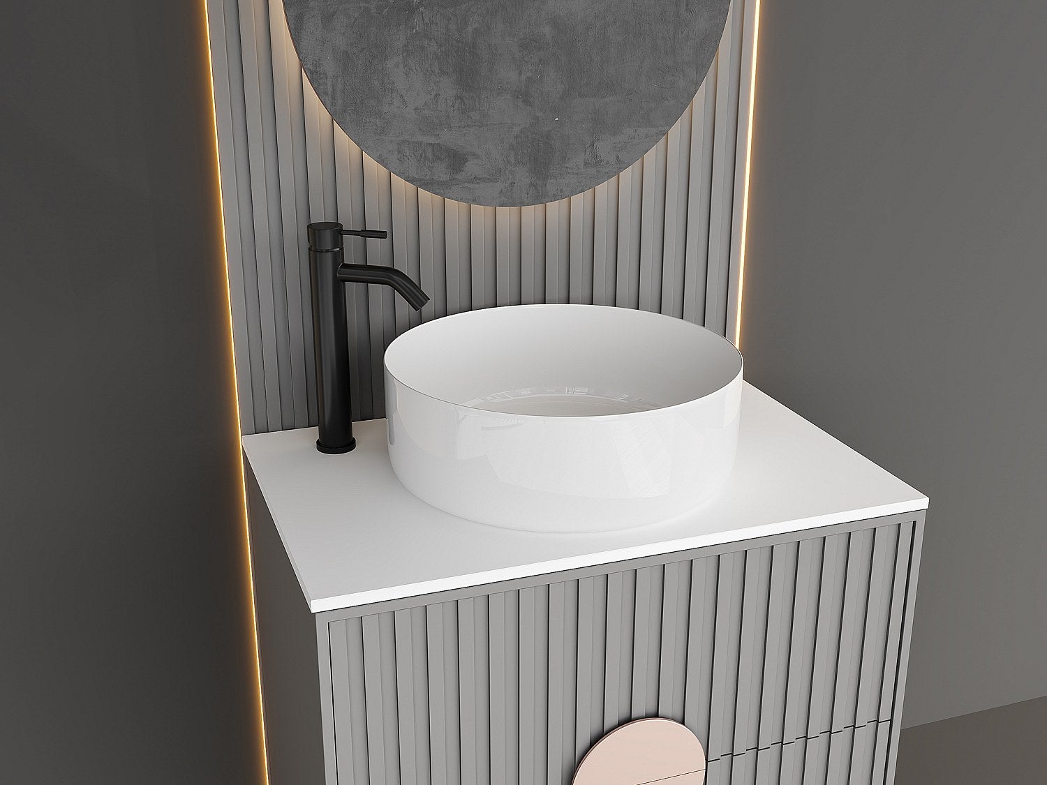 Bateria mieszająca mechaniczna zaokrąglona ze stali nierdzewnej szczotkowanej - Czarny mat - wys. 30,6 cm - SALAVAN