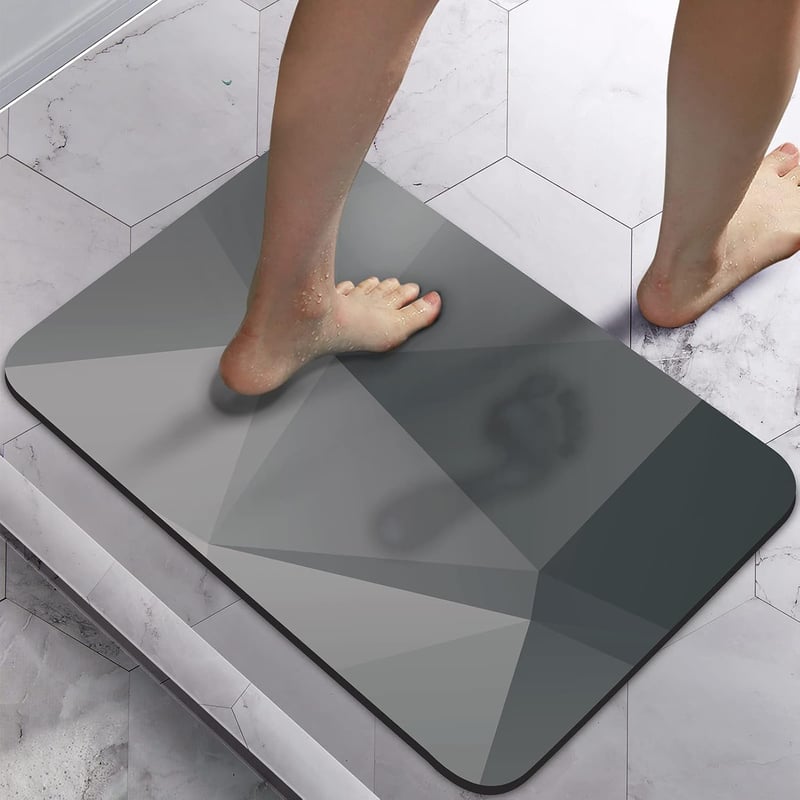 Chłonna mata łazienkowa (40 x 60 cm), antypoślizgowa gumowa podstawa, kwadratowa mata łazienkowa, przewiewna, zmywalna, szybkoschnąca, odpowiednia po
