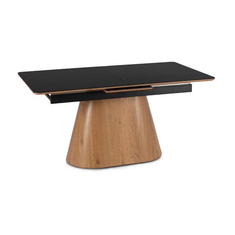 Stół Ceramiczny Rozkładany Spiek Kwarcowy Do Jadalni Czarny LIZBONA 160/200