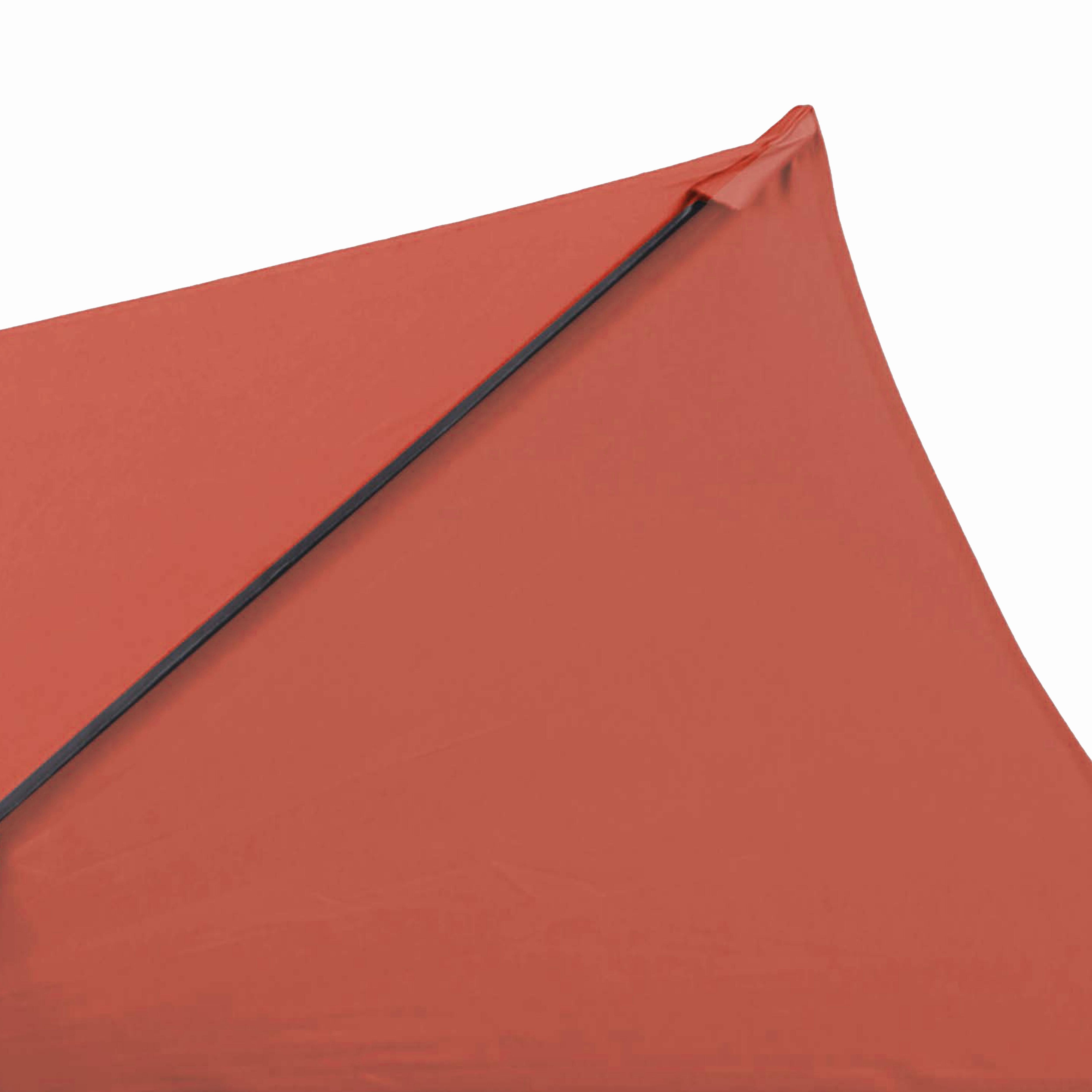Parasol droit inclinable 3m et 4 dalles lestées aluminium terracotta - 6